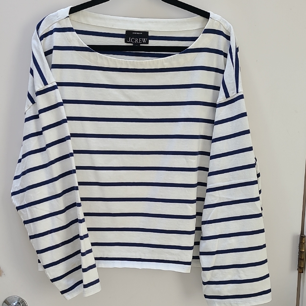 J Crew Striped Boatneck Tee